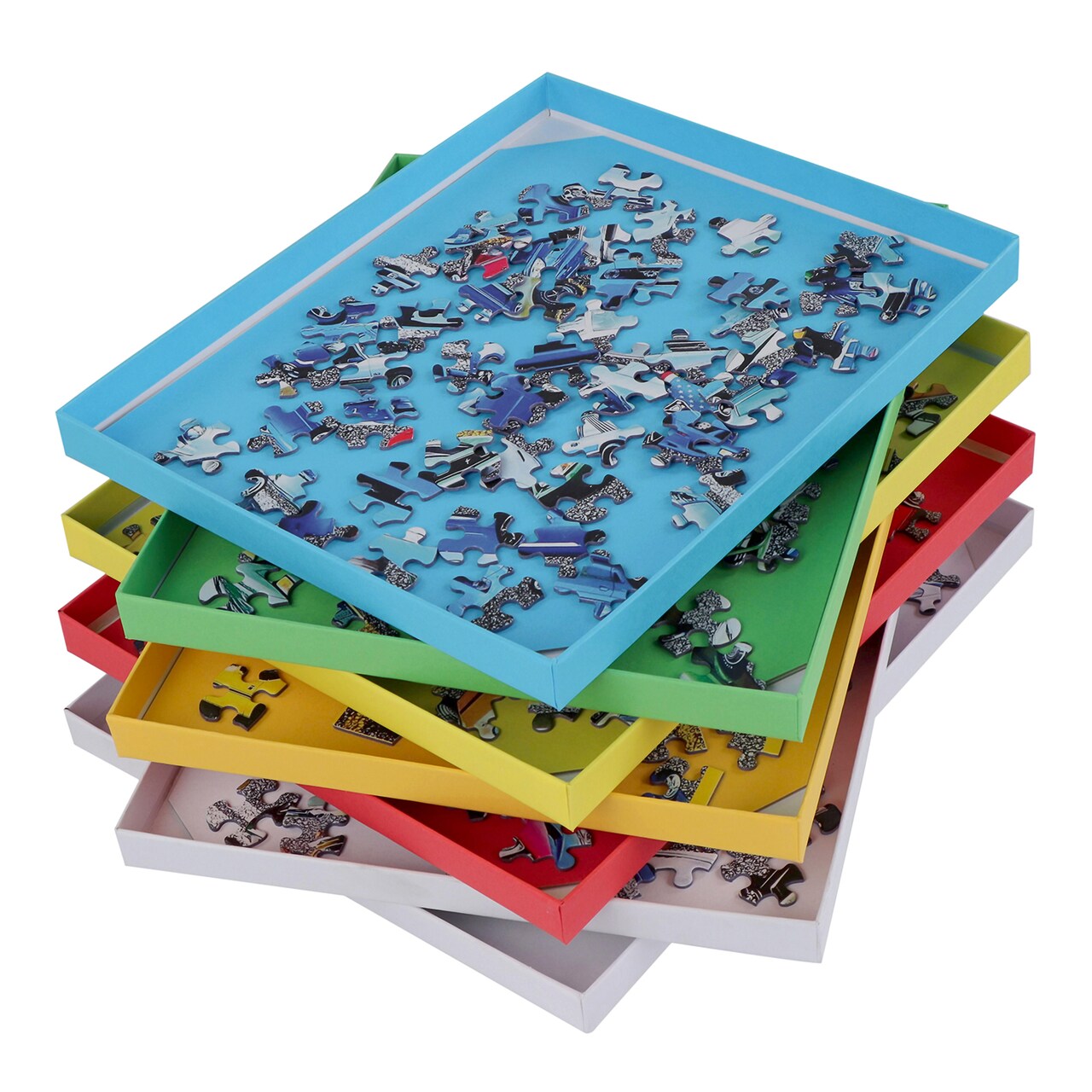 Jigitz Puzzle Sorter Trays - 7 Puzzle Tray Organizer Boxes for 1500pc Puzzles